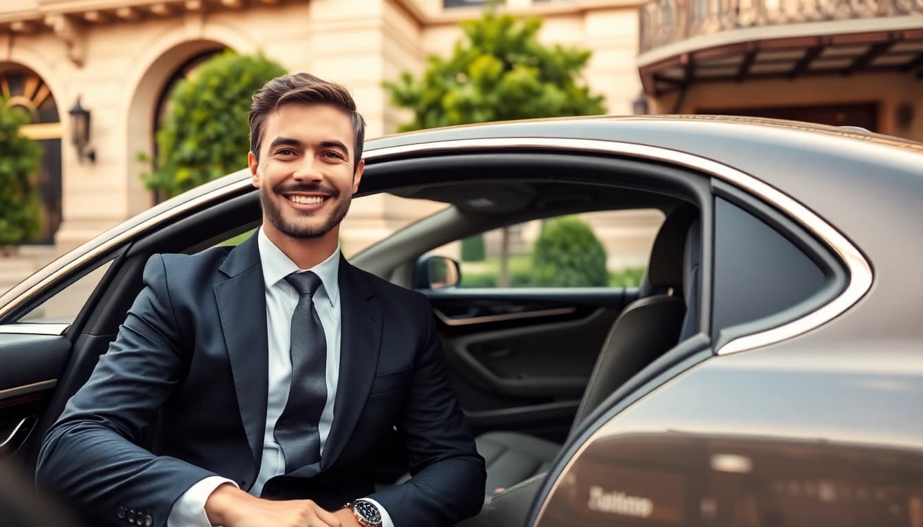 Experience premium chauffeur services near me with a professional driver in a luxury vehicle.
