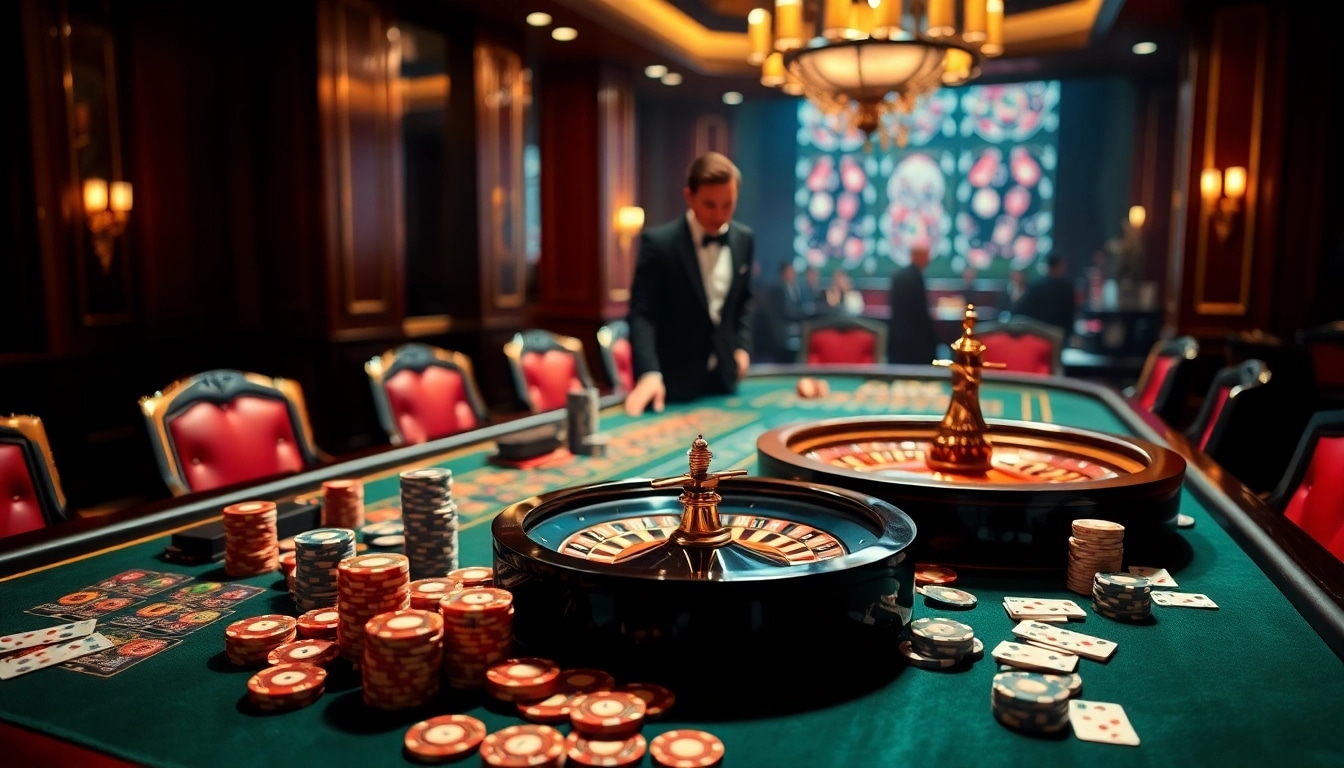 Engaging players in a thrilling poker game at https://bl555.training/ casino with vibrant chips and cards.