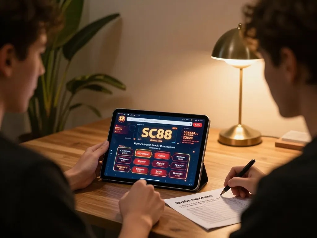 Play using the SC88 online gaming platform in a cozy ambiance with bankroll notes
