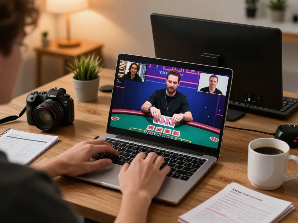 Engaging gameplay on GA88 online blackjack with a live dealer and strategy notes.