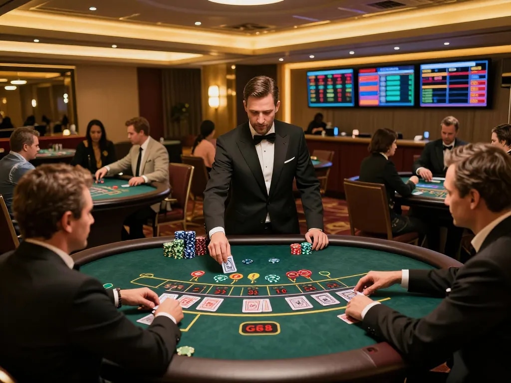 Players engaging in live dealer games at GG88 casino, showcasing immersive betting experience with dynamic gameplay.