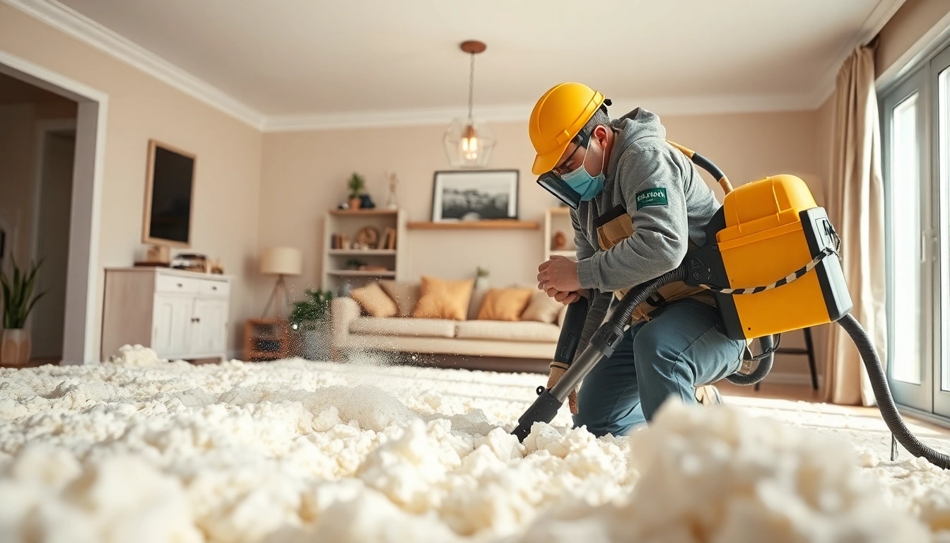 Efficient spray foam removal near Worthing by a skilled technician in a well-lit home.