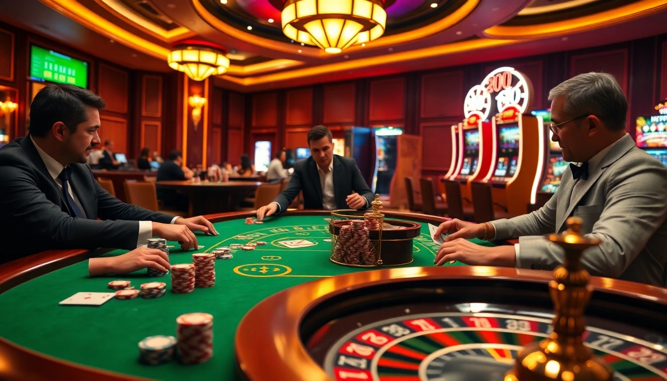Experience thrilling gameplay at NOHU90 casino, showcasing poker action with vibrant chips and cards.