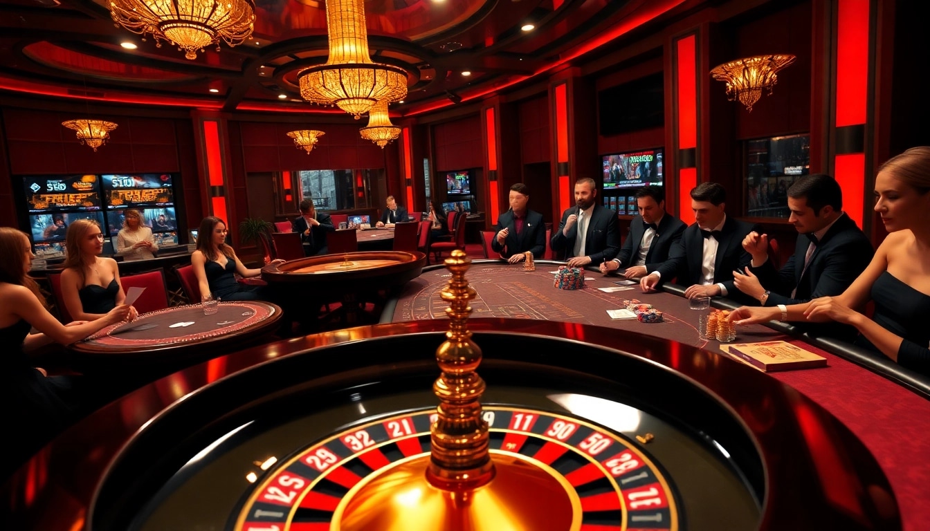 Experience the thrill of Twin68 gaming at its finest with dynamic casino tables and excited players.