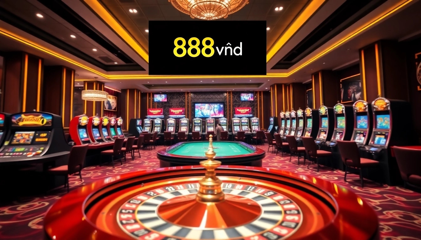 Engage with thrilling games at 888vnd đăng nhập in this luxurious casino scene.