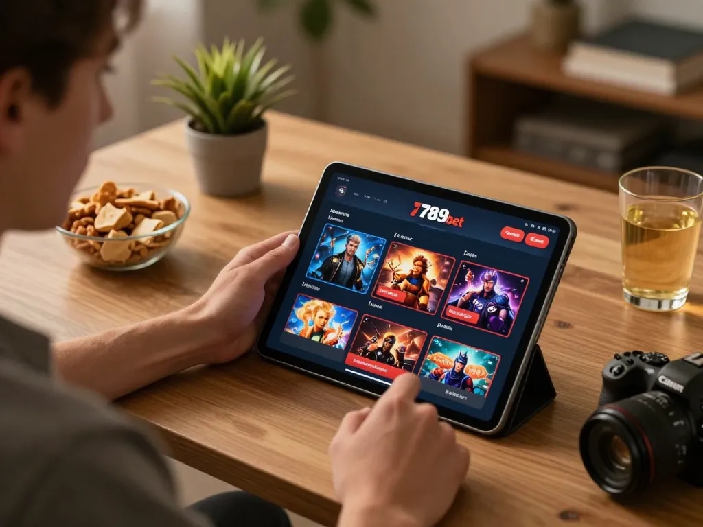 Engaging with the 789bet app during a cozy online gaming session focused on responsible betting.