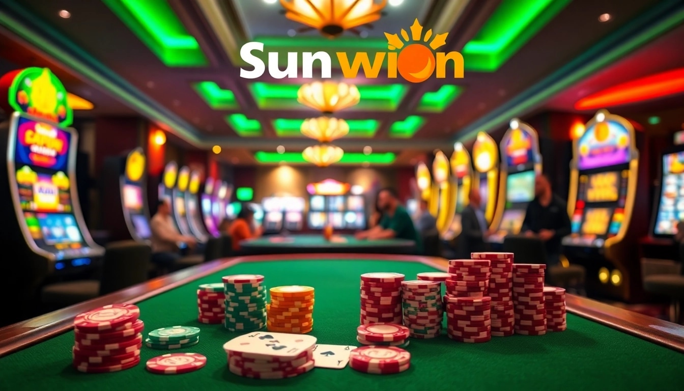 Exciting players at Sun win casino reveling in poker and vibrant slot machines.