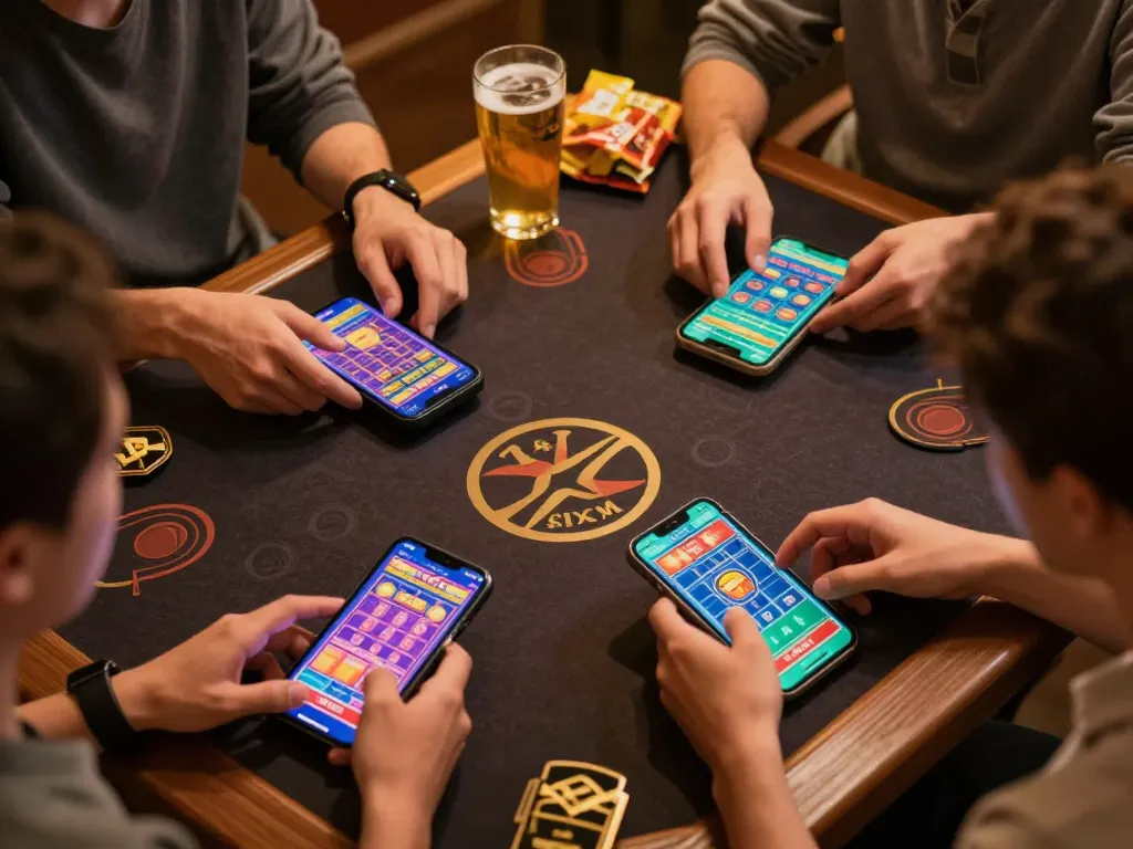 Tai xỉu online gameplay on mobile devices, showcasing players engaged in live betting.