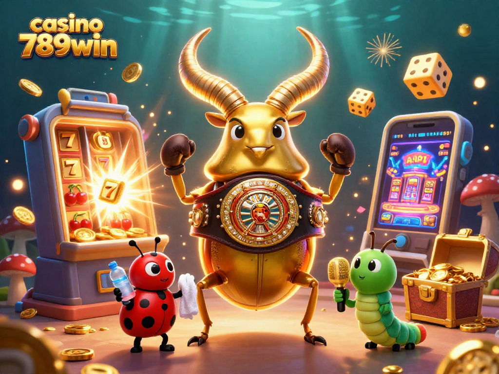 Win big at casino 789win with an exciting showdown featuring a golden beetle and thrilling slot machine!