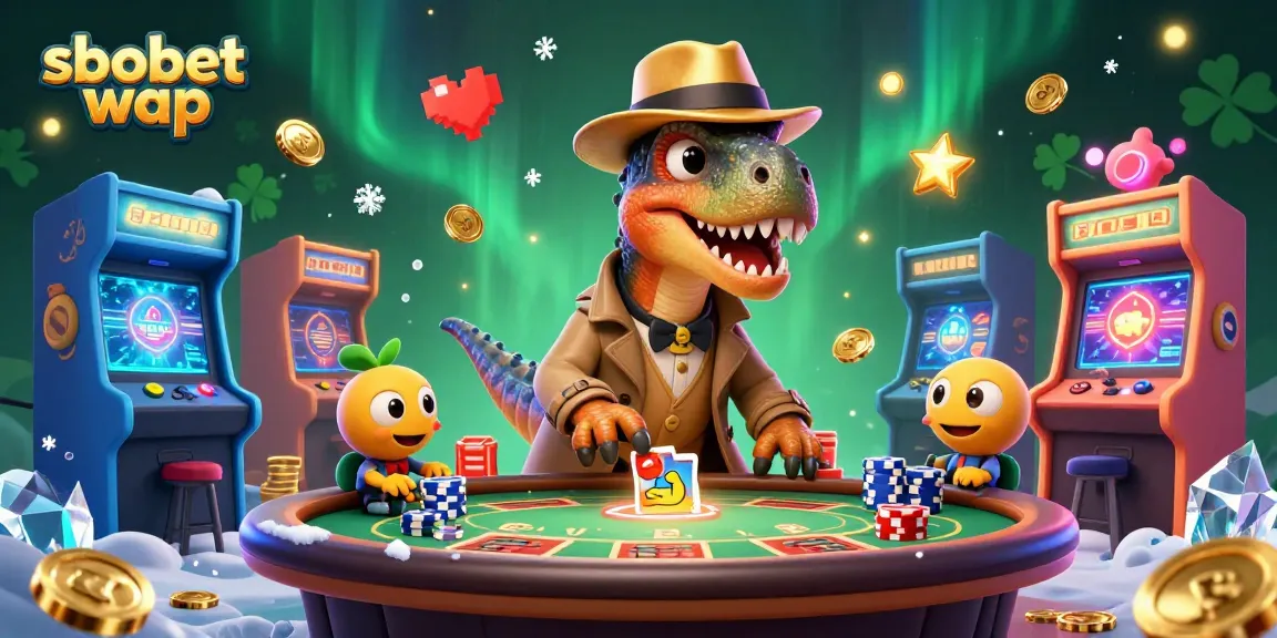 Engage in sbobet wap action with a cunning velociraptor and his dino friends at the blackjack table.