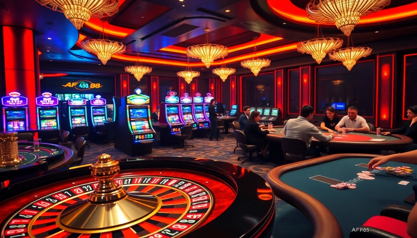 Experience the excitement of high-stakes gambling at AF88 casino with vibrant tables and immersive gameplay.