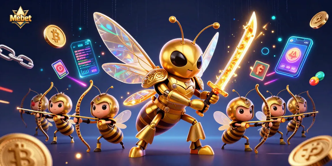 Mebet offers thrilling gameplay as a giant hornet engages with gambling elements and crypto coins.