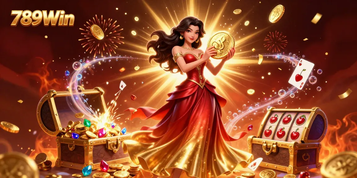 Experience the thrill of winning at 789Win with vibrant casino elements and an enchanting atmosphere.