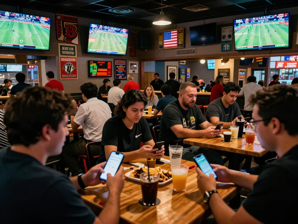 Sports enthusiasts engaging in real-time betting at Bongdalu's vibrant sportsbook
