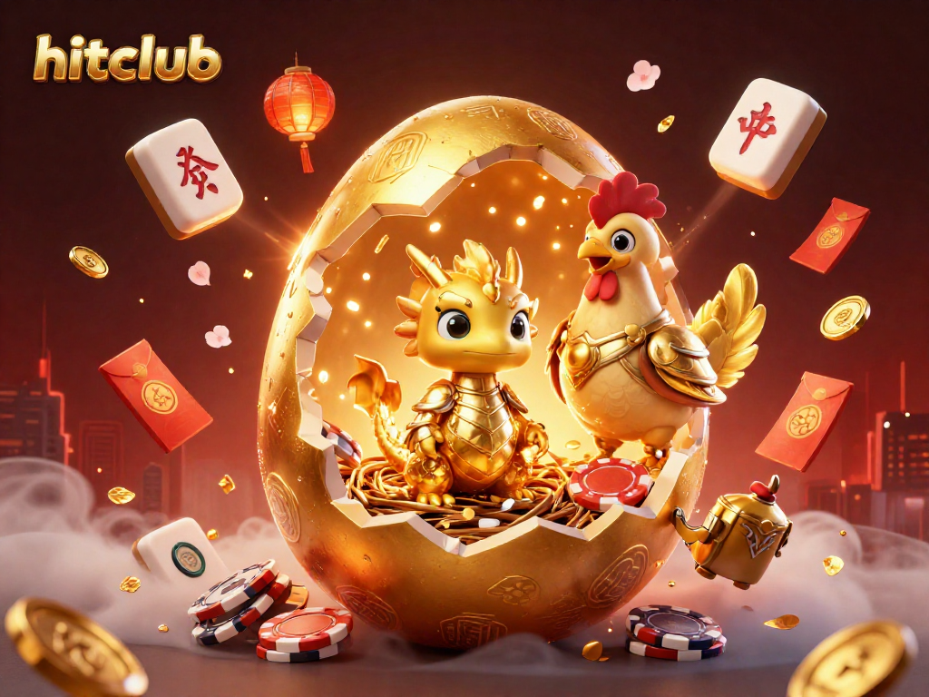 Engage in thrilling games at hitclub with a dazzling 3D casino dragon illustration.