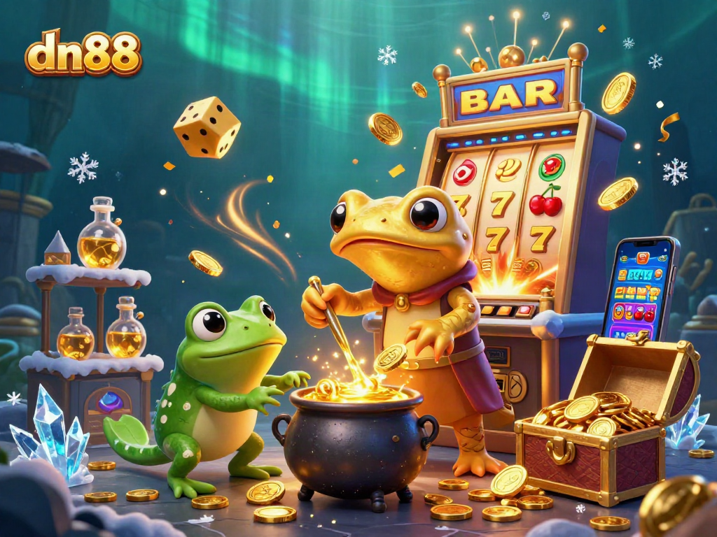 Experience thrilling moments with dn88 as a giant salamander alchemist creates fortune in a vibrant online casino.