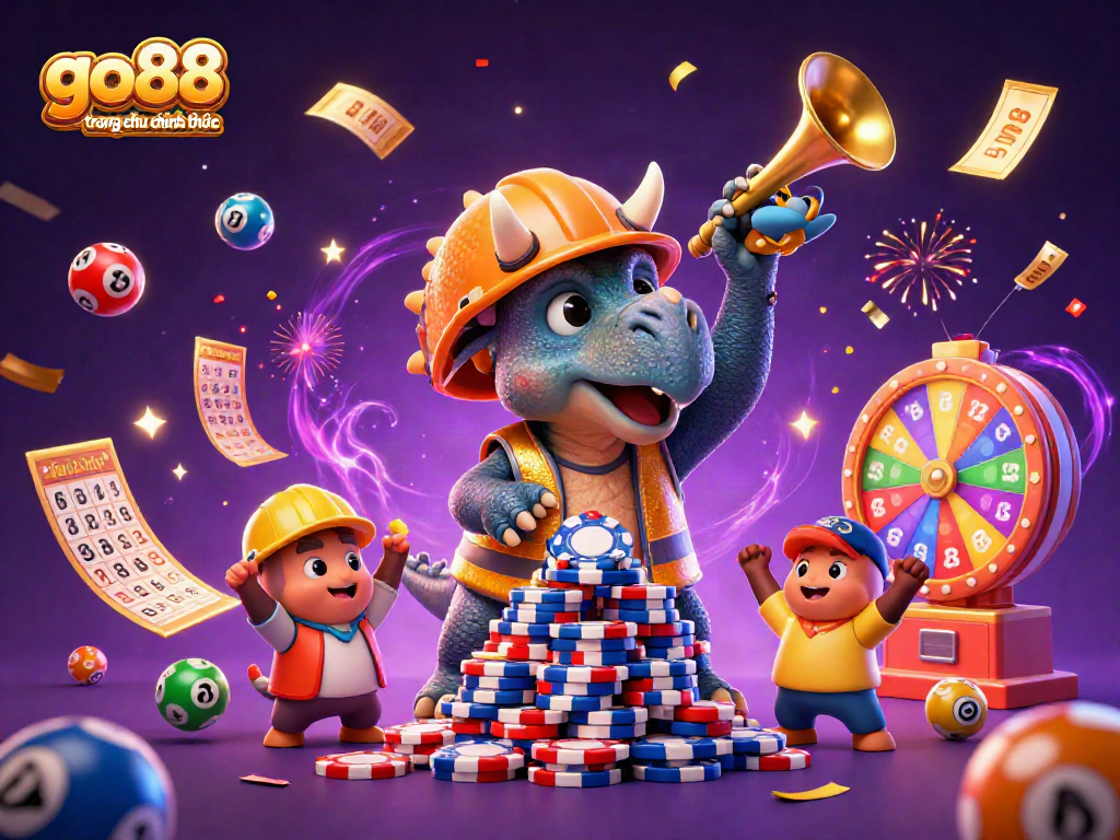 Win big at go88 trang chu chinh thuc with vibrant gaming elements and dynamic celebration!