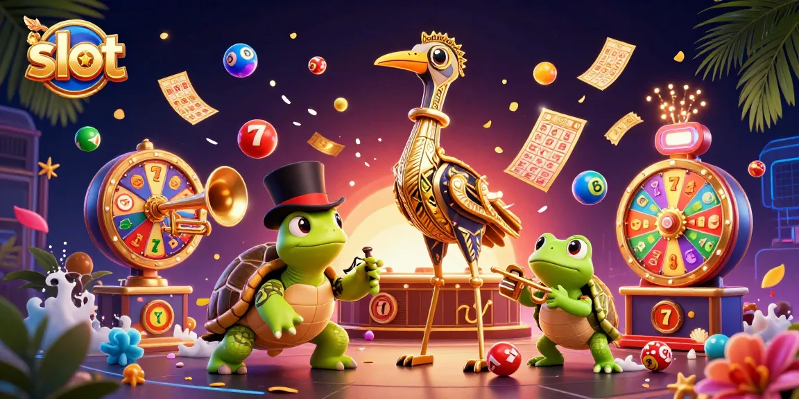 Spin the slot reels for jackpot wins with vibrant colors and fun characters in a lively casino scene.