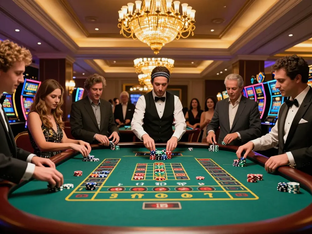 Players enjoying exhilarating roulette action at Bl555 casino with vibrant chips in motion.