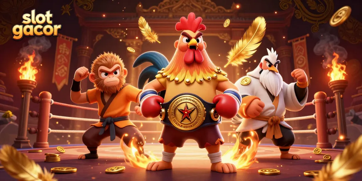 Spin the reels with slot gacor characters in a dynamic casino scene full of energy and gold.