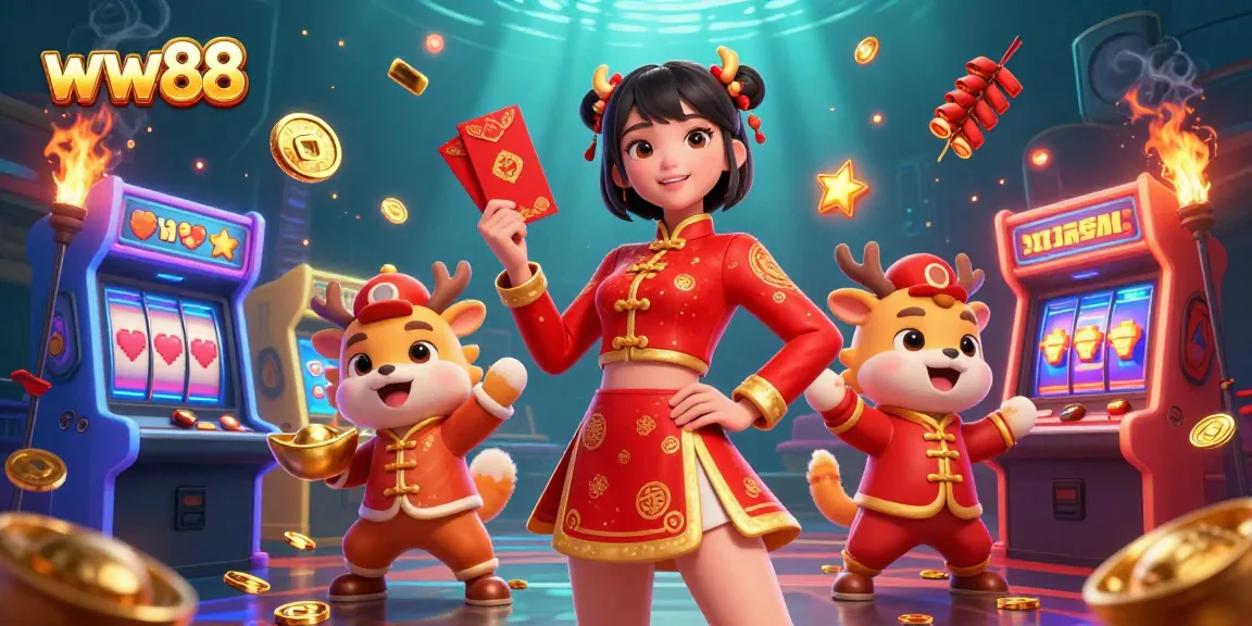 Engage with ww88's vibrant games and activities, while exploring a festive casino atmosphere.