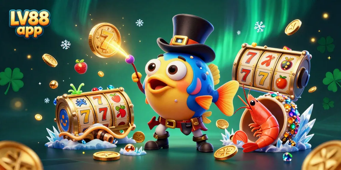 Experience the thrill of the LV88 app with a vibrant, animated scene of prizes and excitement.