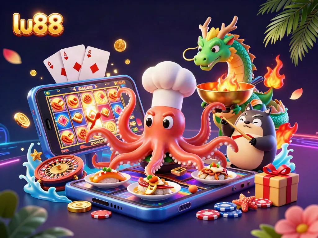 Spin exciting slot games at lu88 with dynamic casino characters and vibrant elements.