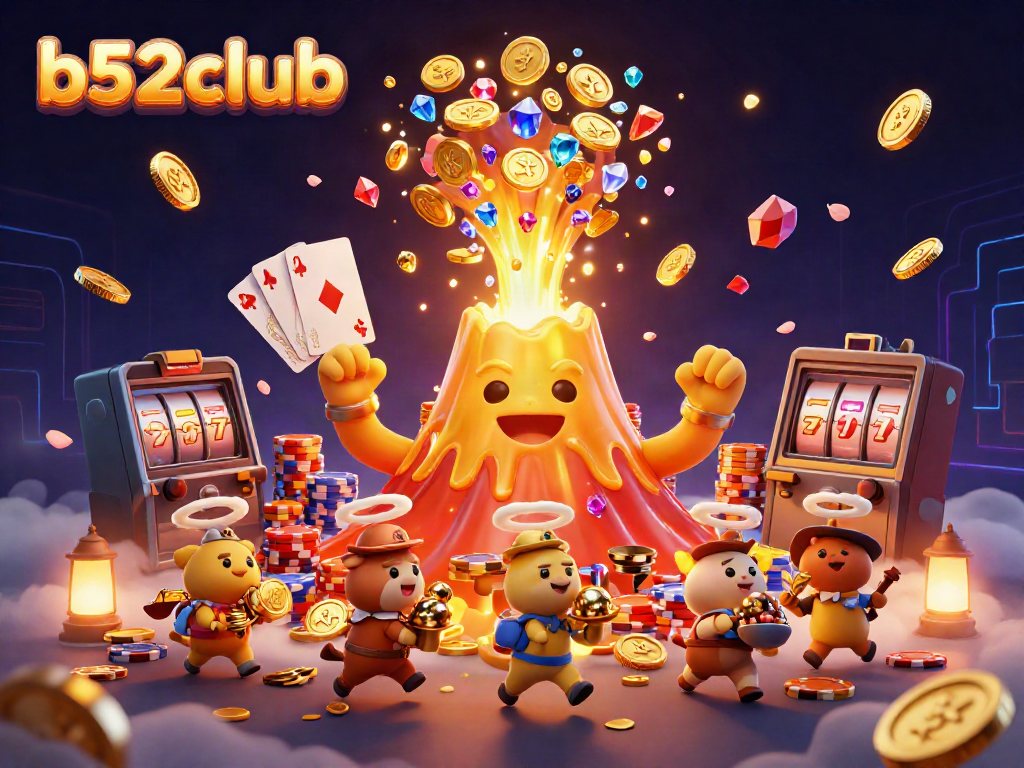 Win big with b52club at the magical volcano of treasures erupting with coins and gems.
