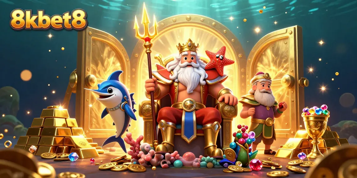 Experience thrilling wins with 8kbet8 in this vibrant underwater casino scene, boasting treasures and dynamic gameplay.