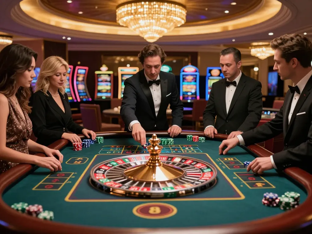 Players enjoying a roulette game at 789win casino, highlighting excitement and strategic betting