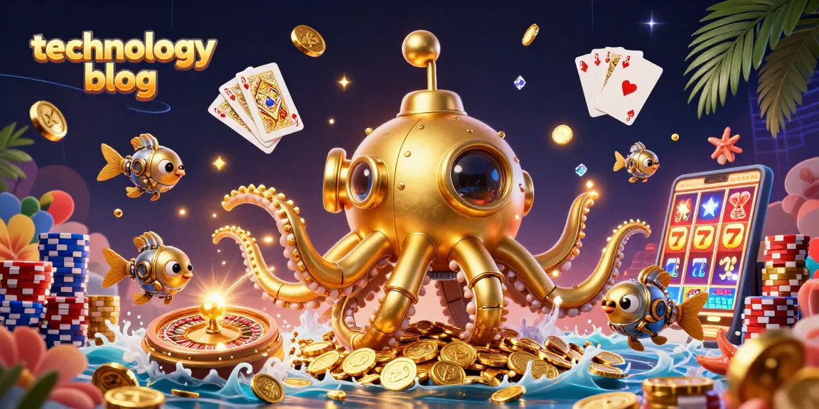 Explore advanced strategies in this technology blog's vibrant casino illustration featuring dazzling game elements.