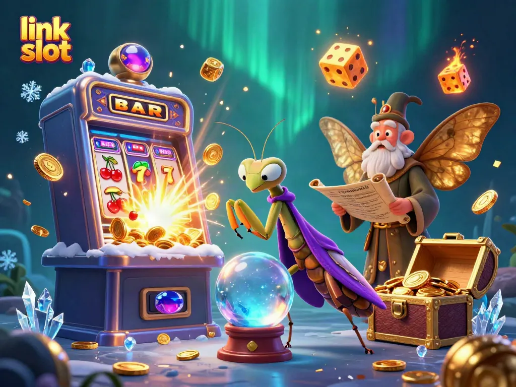 Experience thrilling games at a vibrant link slot casino featuring dynamic characters and jackpot symbols.
