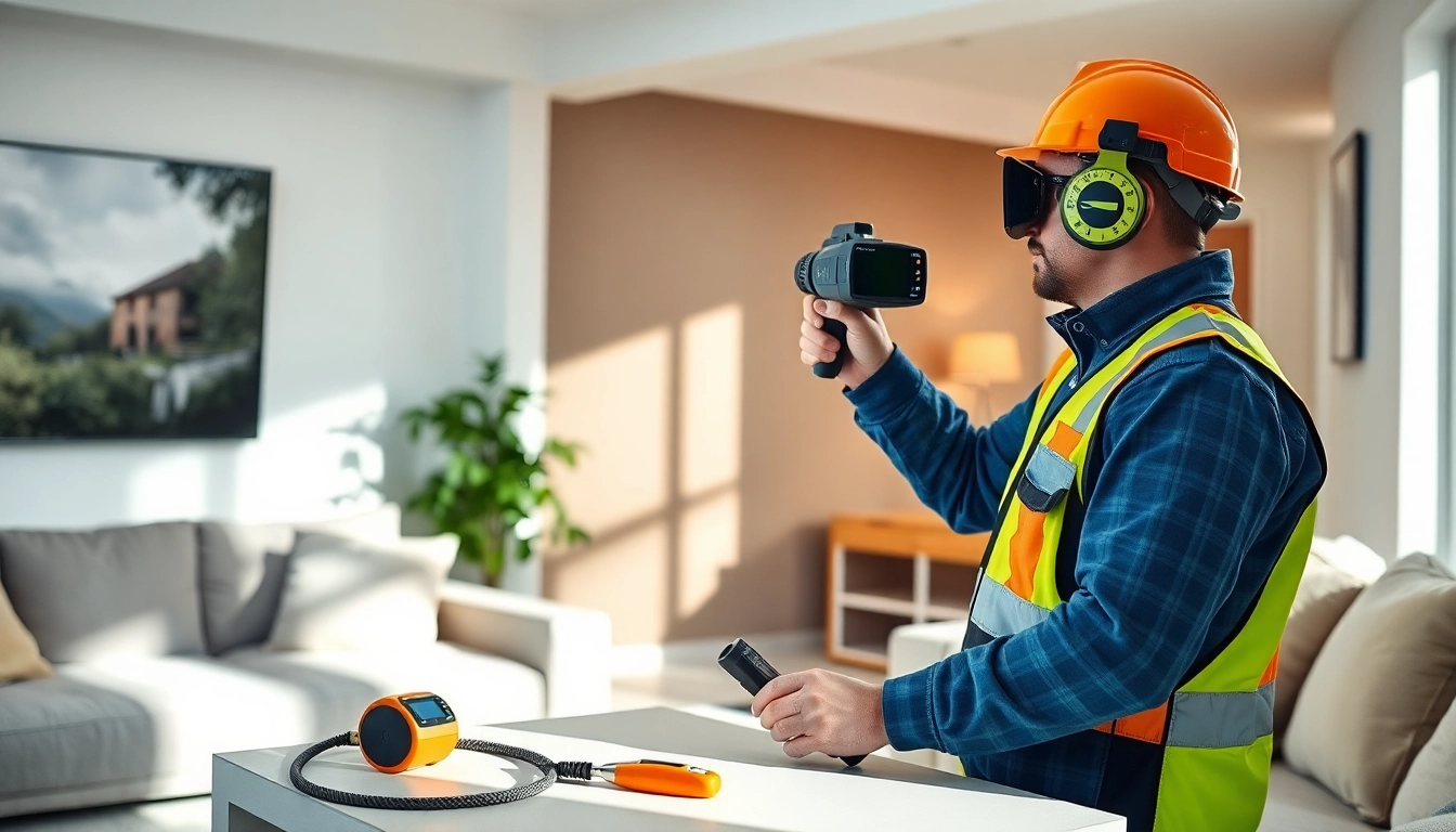 Leak detection technician using thermal imaging to find hidden leaks in a residential setting.