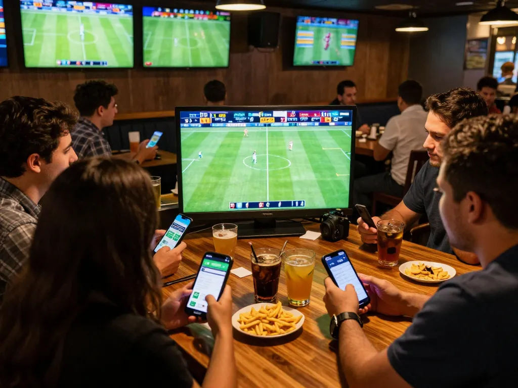 Betting excitement with friends using the 78win app during a live sports match.