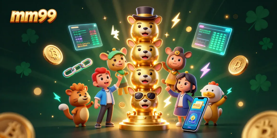 Experience the vibrant gaming world of mm99 with dynamic casino elements and a golden totem.