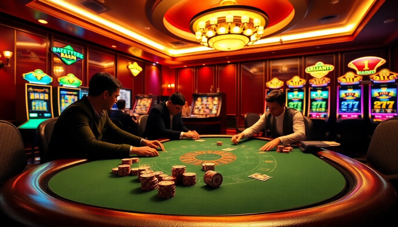 Betting excitement at https://kjc.uk.com/ casino featuring vibrant poker and roulette activities.