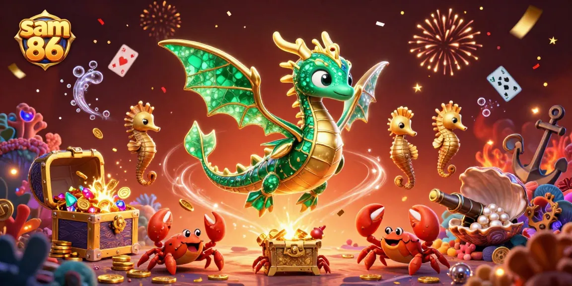 Experience the excitement of sam 86 with a dynamic sea dragon and treasure-filled adventure.