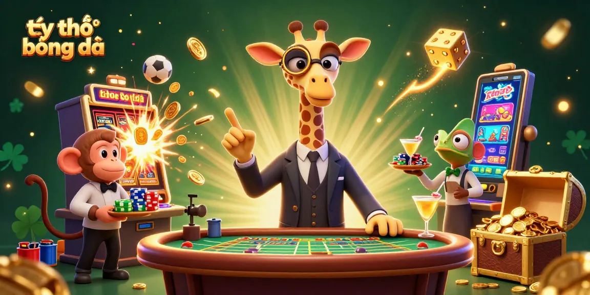 Experience the dynamic action in tỷ lệ bóng đá with a giraffe high-roller, monkey valet, and chameleon bartender.