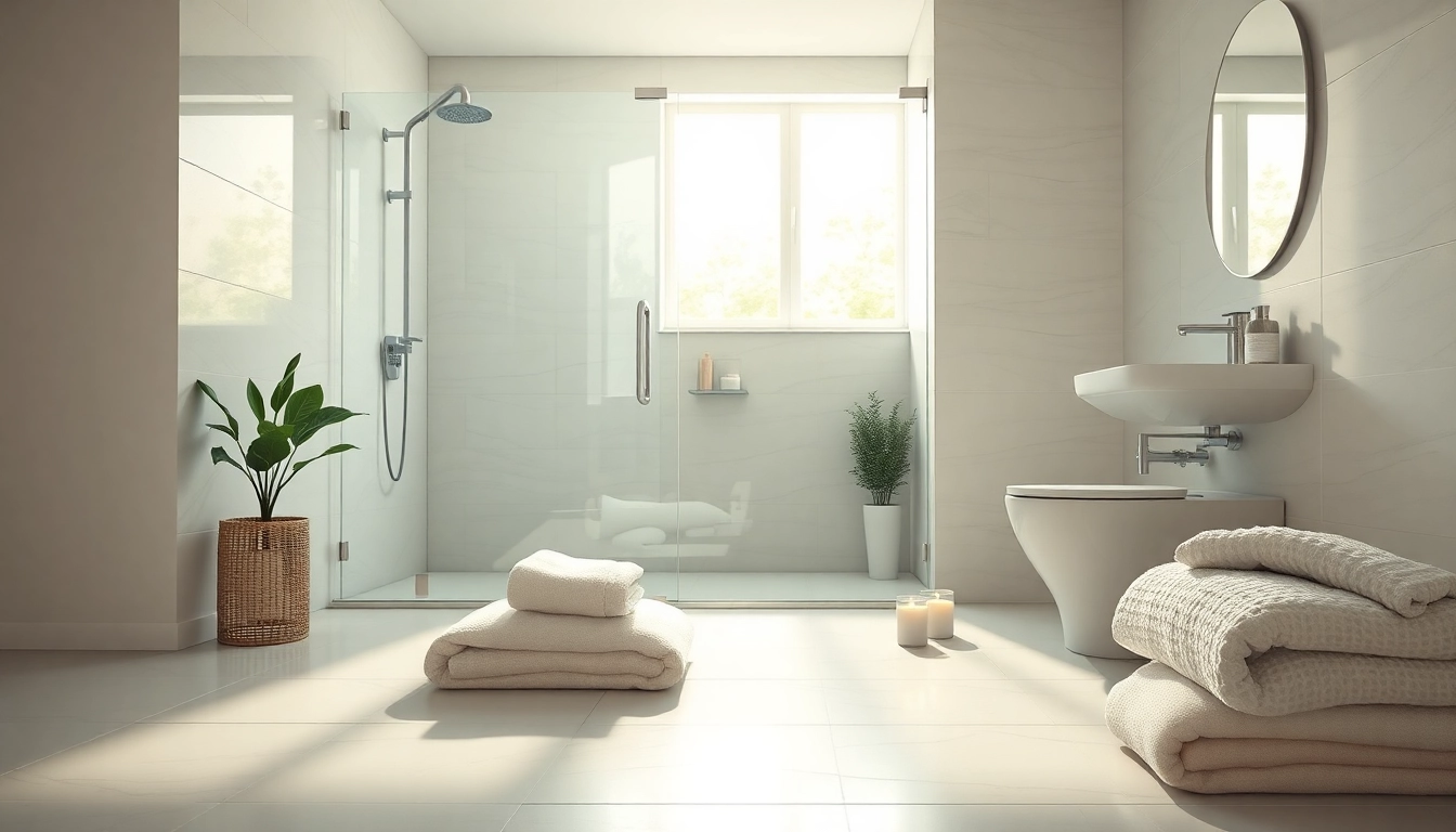 Showcase of a stylish shower uk with modern design and elegant fixtures.