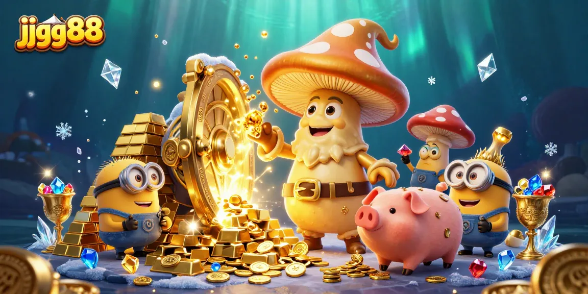 Experience the magic of jjgg88 where golden treasures and wizardry collide in a dynamic illustration.