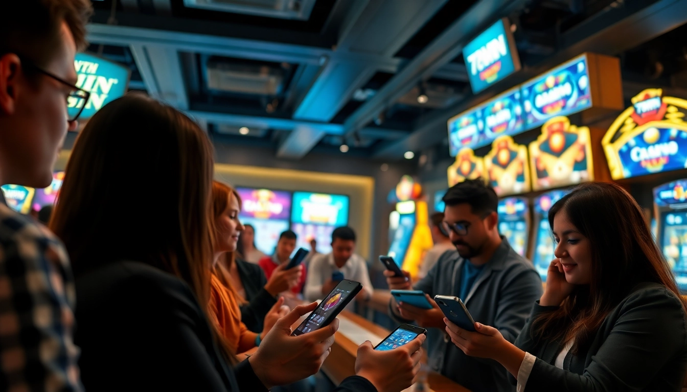 Engaging players interacting with the 78WIN platform showcasing diverse online gaming experiences.