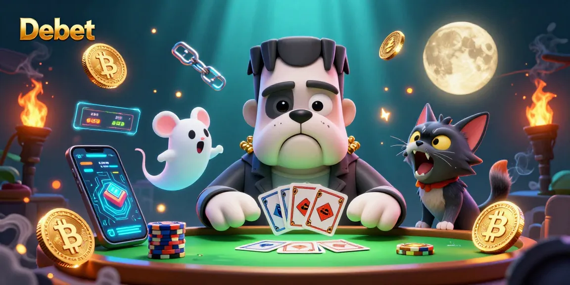 Debet offers exciting card games with a spooky 3D casino scene featuring unique characters.