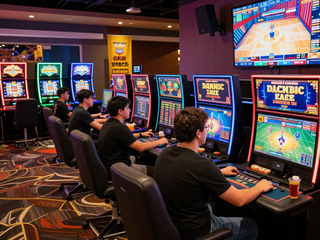 Engaged players enjoying nk88 online casino games in a vibrant environment