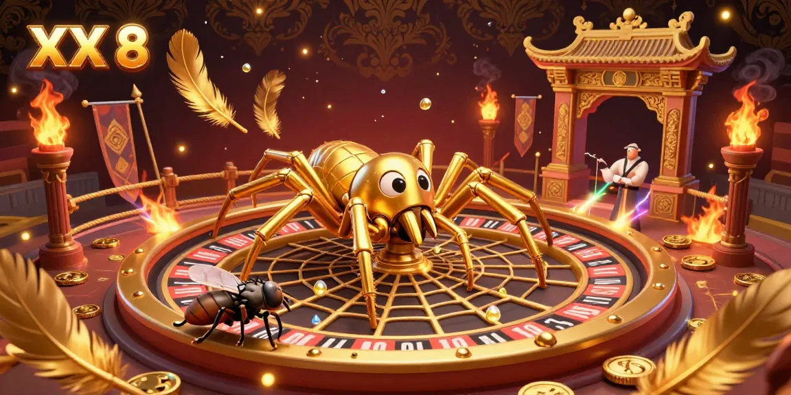 Experience action-packed betting at XX 8 with a golden roulette wheel and vibrant 3D characters.