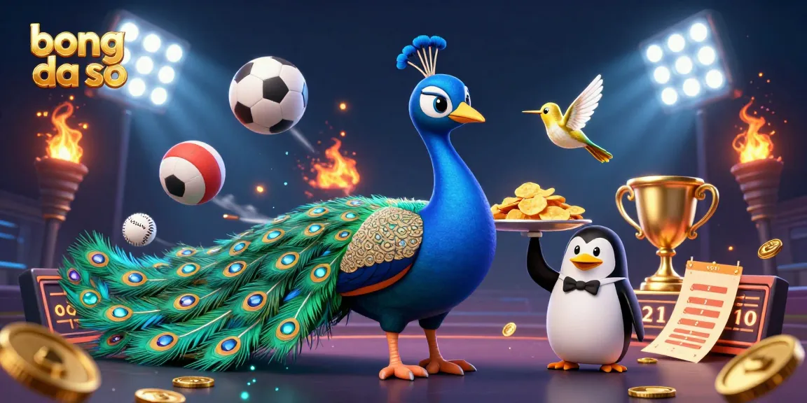 Experience live updates on bong da so, showcasing vibrant characters and dynamic sports betting elements.