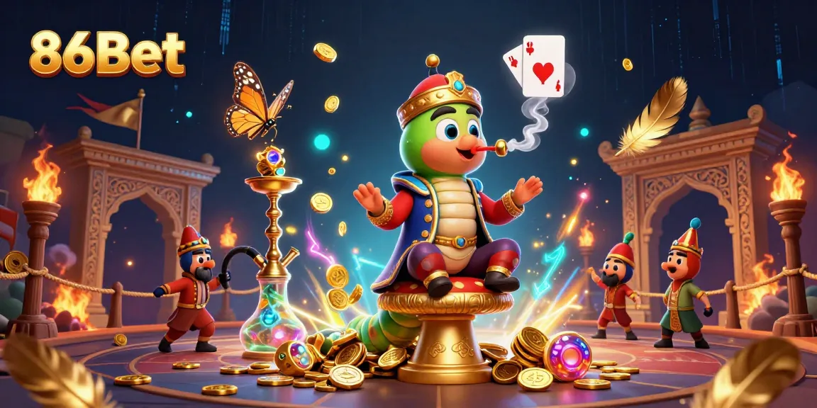 Experience thrilling gameplay with 86Bet in this vibrant 3D casino illustration