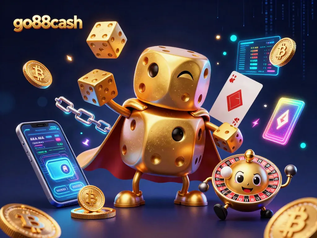 Enhance your play with go88cash, navigating a vibrant 3D casino world filled with dynamic games and crypto elements.