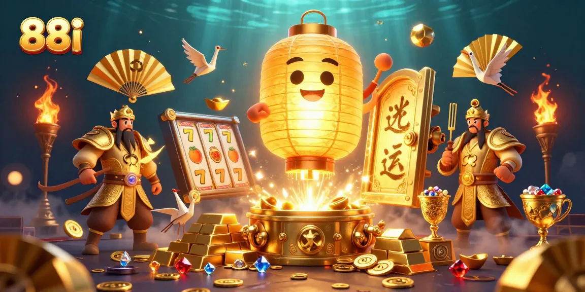 Experience the thrill of 88i slots with golden treasures and dynamic characters in a vibrant casino atmosphere.