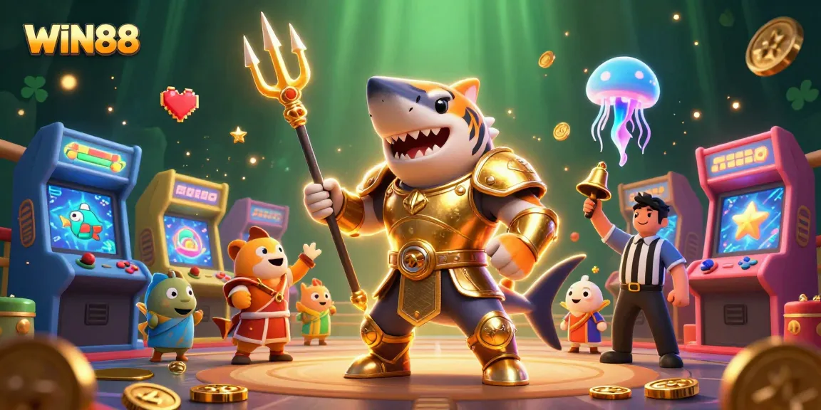 Experience the thrill of WIN88 casino with dynamic gaming elements in an enchanting underwater scene.
