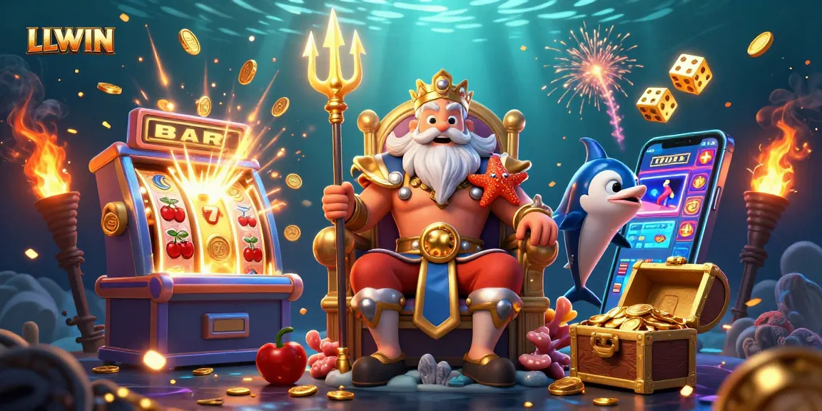 LLWIN players engaging with vibrant casino elements in a dazzling underwater world.
